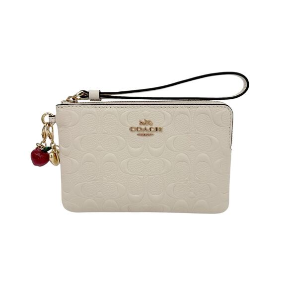 COACH Corner Zip Wristlet in Signature Leather - Picture 1 of 12